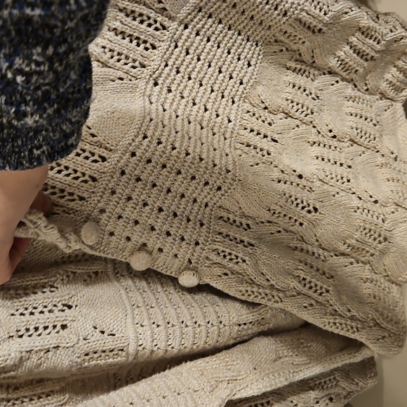 JM Collection Tan Crochet Knit Cardigan. NWT - Picture 4 of 5